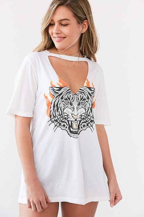 Urban Outfitters Truly Madly Deeply Cutout Moto Tee,white,xs