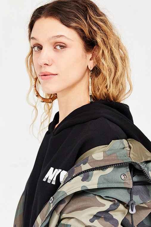 Urban Outfitters Bamboo Hoop Earring,gold,one Size