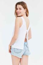Urban Outfitters Kimchi Blue Floral Eyelet Tie-back Top,white,l