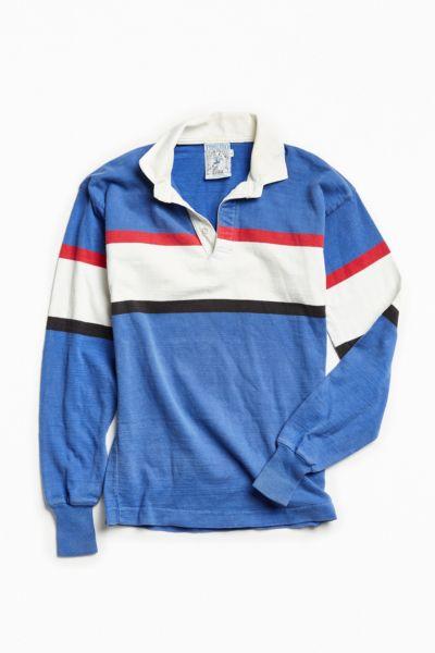 Urban Outfitters Vintage Vintage Lands End Periwinkle Multi Stripe Rugby Shirt