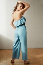 Urban Outfitters Lucca Couture Strapless Chambray Jumpsuit