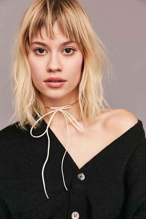 Urban Outfitters Lex Chain Tie Choker Necklace,rose,one Size