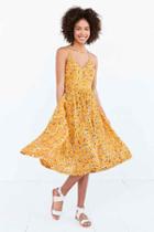 Urban Outfitters Kimchi Blue Cindy A-line Midi Dress,yellow,4