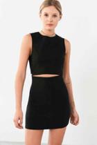 Urban Outfitters Lucca Couture Twill Slash-waist Mini Dress,black,l