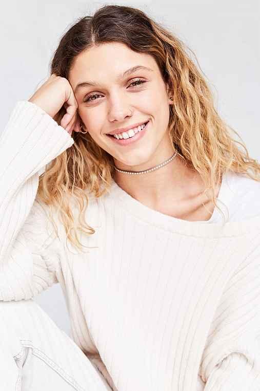 Urban Outfitters Studded Choker Necklace,grey,one Size