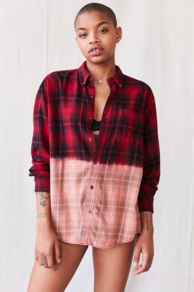 Urban Outfitters Vintage Bleach Dipped Flannel Top