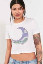 Urban Outfitters Future State Cropped Moon Scene Tee,white,xs