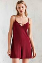 Urban Outfitters Silence + Noise V-neck Slip Romper,maroon,xs