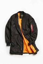 Urban Outfitters Alpha Industries L-2b Long Bomber Jacket,black,l