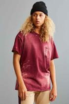 Urban Outfitters Us Rags Distressed Work Tee,maroon,s