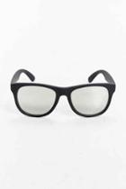 Urban Outfitters Rubberized Matte Square Sunglasses,black,one Size