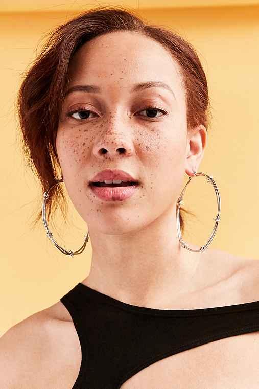 Urban Outfitters Barbed Statement Hoop Earring,silver,one Size