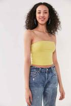 Urban Outfitters Silence + Noise Tal Strapless Top,yellow,xs