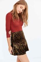 Urban Outfitters Ecote Velvet Flocked Mini Skirt,floral Multi,xs
