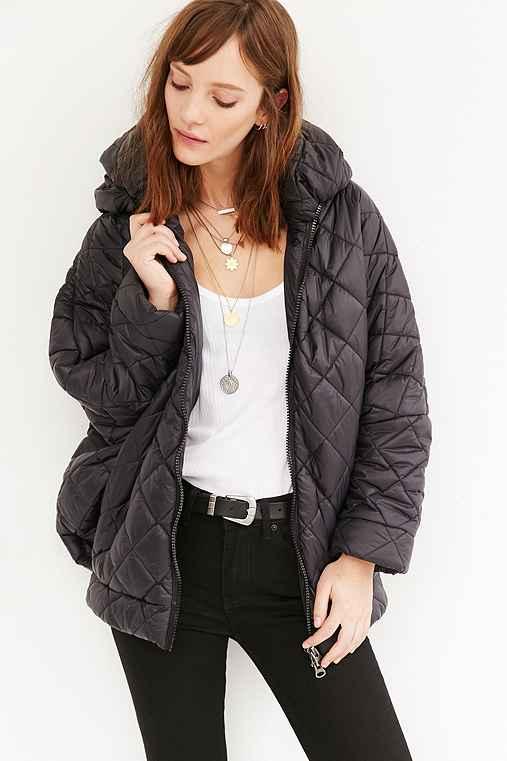 Urban Outfitters Without Walls Oversized Cocoon Puffer Jacket,black,m/l