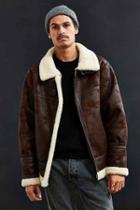 Urban Outfitters Uo Faux Shearling B-3 Bomber Jacket,brown,xs