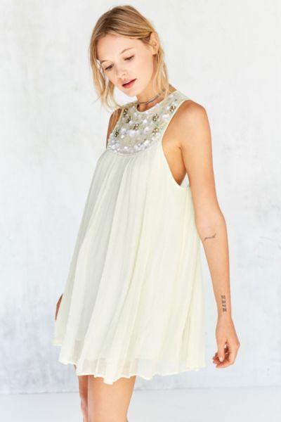 Urban Outfitters Kimchi Blue Mimi Embellished Trapeze Mini Dress