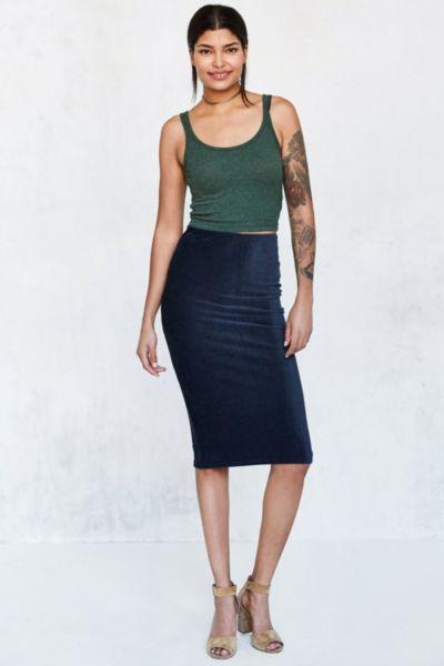 Urban Outfitters Cooperative Cordacious Zip Bodycon Midi Skirt