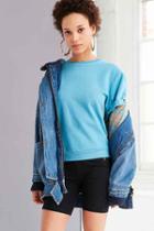 Urban Outfitters Bdg Liv Short-sleeve Pullover Sweatshirt,blue,l