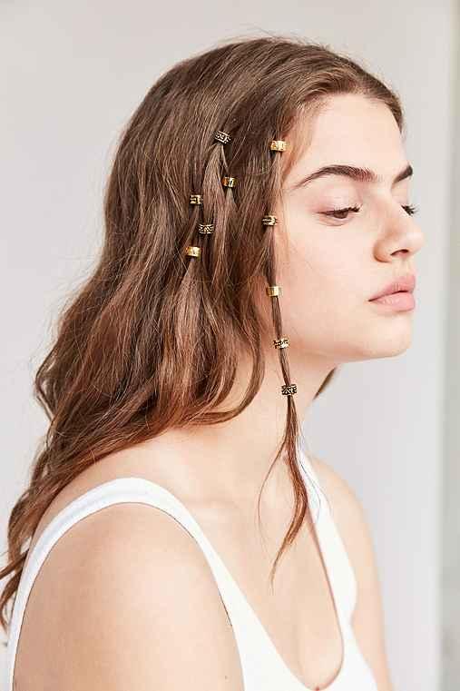 Urban Outfitters Regal Rose Engraved Hair Charm Set,gold,one Size