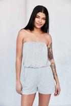 Urban Outfitters Silence + Noise Strapless Knit Romper,light Grey,s