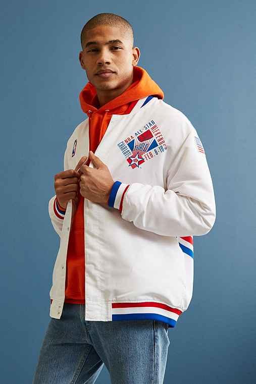 Urban Outfitters Mitchell & Ness 1991 Nba Warm-up Jacket,white,l