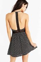 Urban Outfitters Lucca Couture Floral Lace T-back Dress,black + White,l