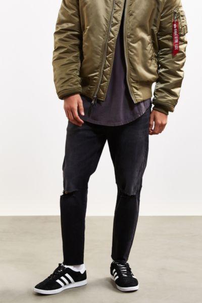Urban Outfitters Neuw Broken Black Ray Cropped Tapered Jean