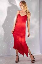 Urban Outfitters Bardot Makayla Spliced Slip Midi Dress,red,m