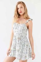 Urban Outfitters Kimchi Blue Petunia Gauze Flutter-sleeve Romper,mint,l