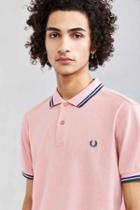 Urban Outfitters Fred Perry Classic Twin Stripe Polo Shirt,rose,l