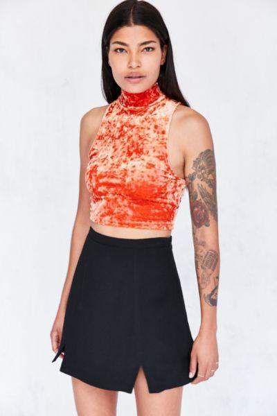 Urban Outfitters Silence + Noise Velvet Mock Neck Tank Top