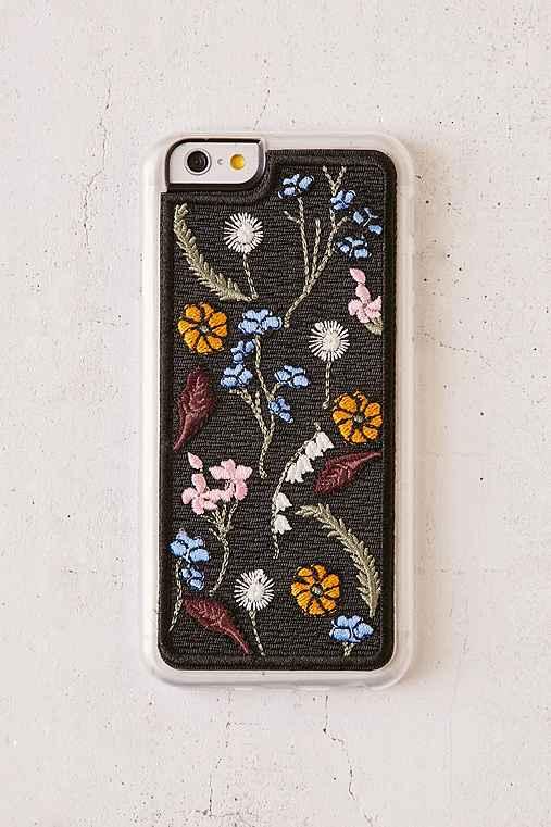 Urban Outfitters Zero Gravity Gather Embroidered Iphone 6/6s Case,black,one Size