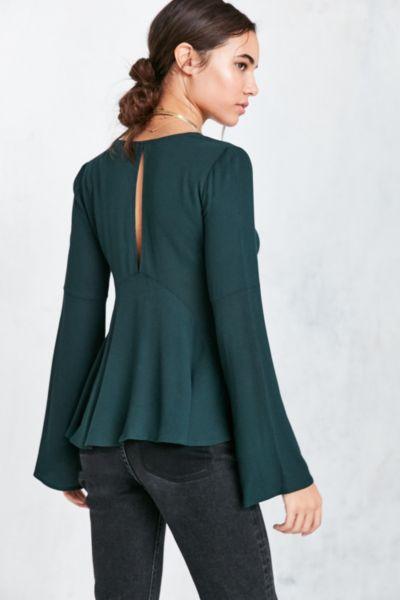 Urban Outfitters Kimchi Blue Sidney Bell-sleeve Babydoll Blouse