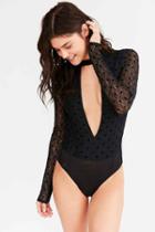 Urban Outfitters Out From Under C'est La Vie Choker Bodysuit,black,xs