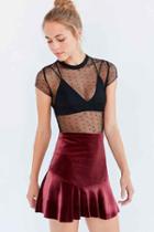 Urban Outfitters Ecote Velvet Flocked Mini Skirt,maroon,l