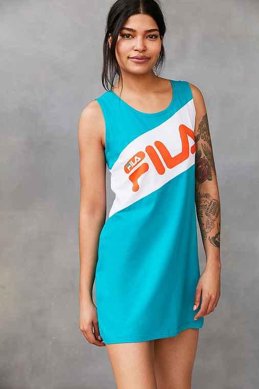 Urban Outfitters Fila + Uo Alissa Color Block Dress,green,m