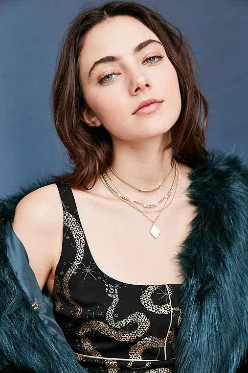 Urban Outfitters Pearl Layering Necklace Set,gold,one Size