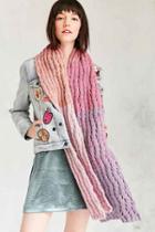 Urban Outfitters Squiggle Rib Knit Scarf,multi,one Size