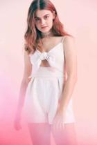 Urban Outfitters Keepsake Coming Home Cutout Tie-front Romper,cream,xs
