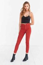 Urban Outfitters Bdg Twig Corduroy High-rise Skinny Pant,red,32