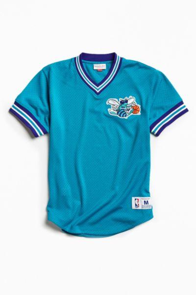 Mitchell & Ness Mitchell & Ness Nba Charlotte Hornets Mesh V-neck Top