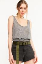 Project Social T Smocked Hem Striped Tank Top