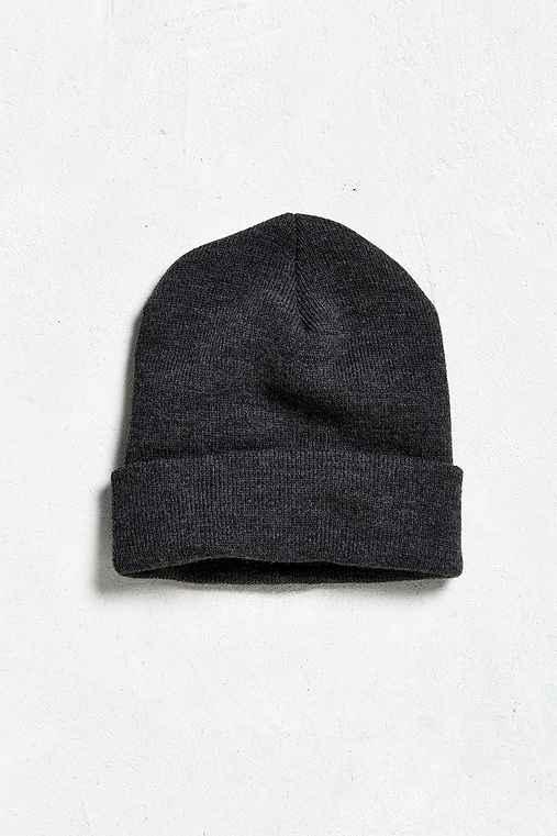 Urban Outfitters Uo Solid Beanie,dark Grey,one Size