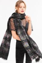 Urban Outfitters Frayed Plaid Flannel Scarf