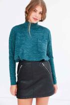 Urban Outfitters Bdg Layne Marled Mock Neck Sweater,dark Green,xs