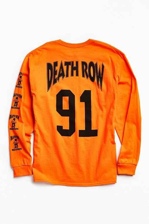 Urban Outfitters Death Row '91 Long Sleeve Tee,orange,l