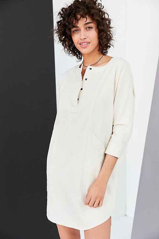 Urban Outfitters Bdg Everly Dolman-sleeve Denim Mini Dress,white,m