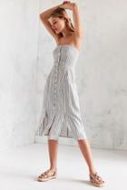 Cooperative Tiffany Button-down Strapless Midi Dress
