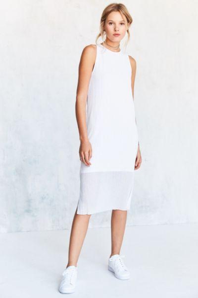 Silence + Noise Accordion Pleat Midi Tank Dress